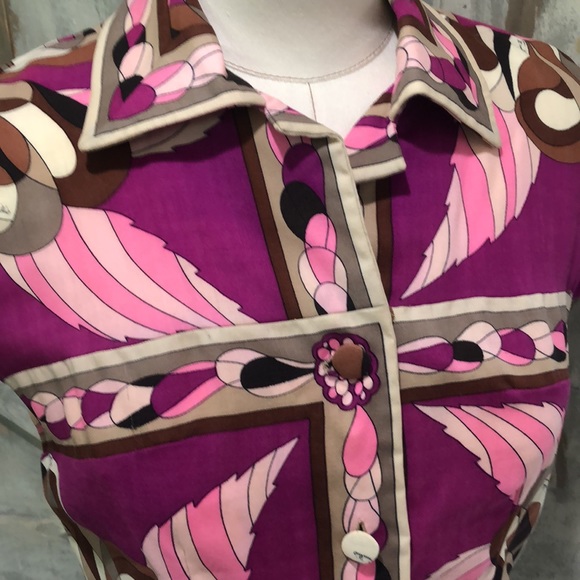 Vintage Emilio Pucci floral sleeveless coat dress - Picture 4 of 16